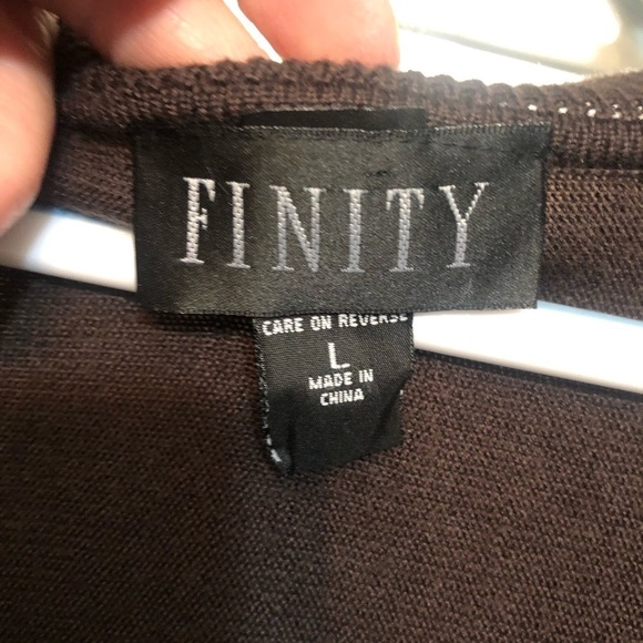 Finity large soft cocoa brown light weight v- neck sweater ,3/4 dolman sleeve - Picture 2 of 6